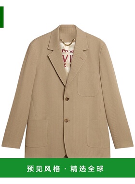 香港直邮Golden Goose Deluxe Brand 细条纹单粒扣夹克 GMP01826.