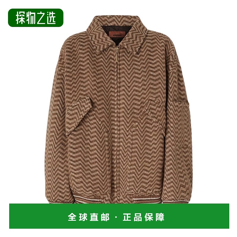 香港直邮Missoni 不规则人字形图案飞行员夹克 DS25WC1FBC005R