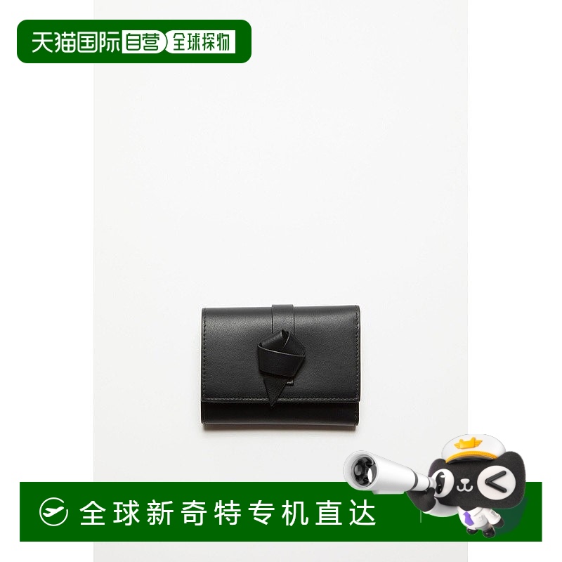 欧洲直邮Acne Studios  FW24女士黑色小牛皮钱包