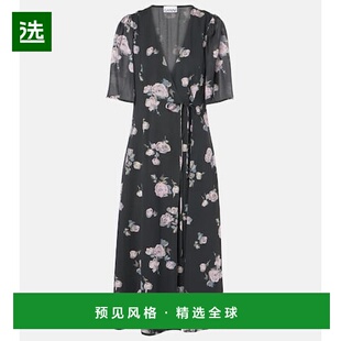 花朵缠绕式 香港直邮GANNI crêpe 女士 连衣裙 甘尼
