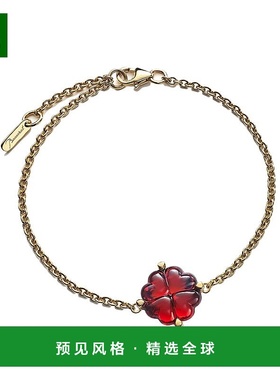 欧洲直邮BACCARAT/巴卡拉TRÈFLE四叶草系列红色水晶镶嵌镀金