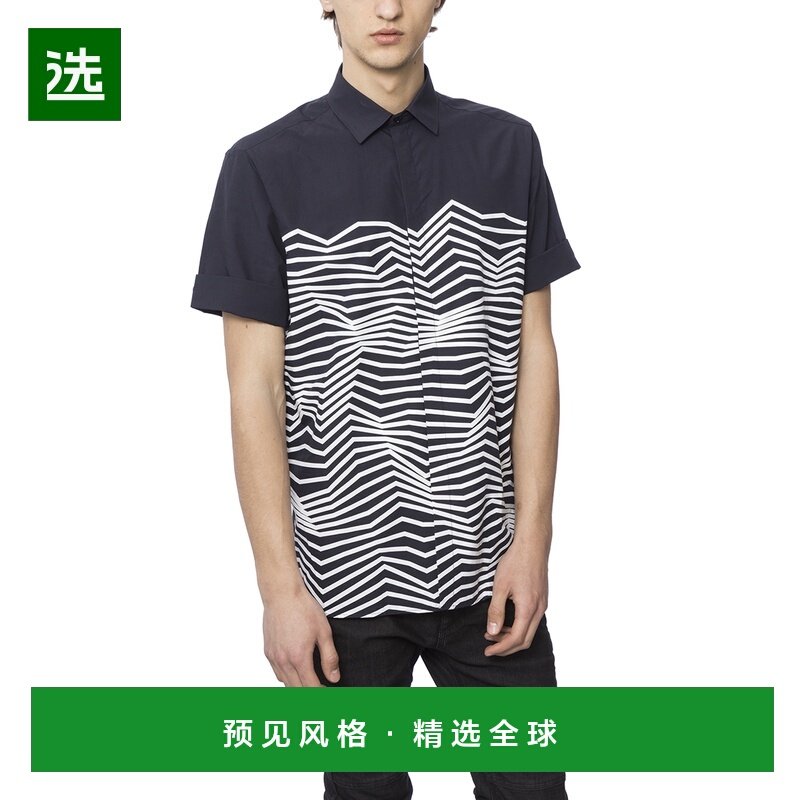 1h可退 香港直邮Neil Barrett 尼奥·贝奈特 男士 棉质印花衬衫 B,男装,衬衫,淘宝优惠券,粉丝福利购,淘宝优惠卷