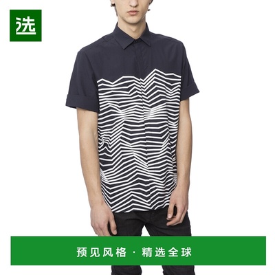 1h可退 香港直邮Neil Barrett 尼奥·贝奈特 男士 棉质印花衬衫 B