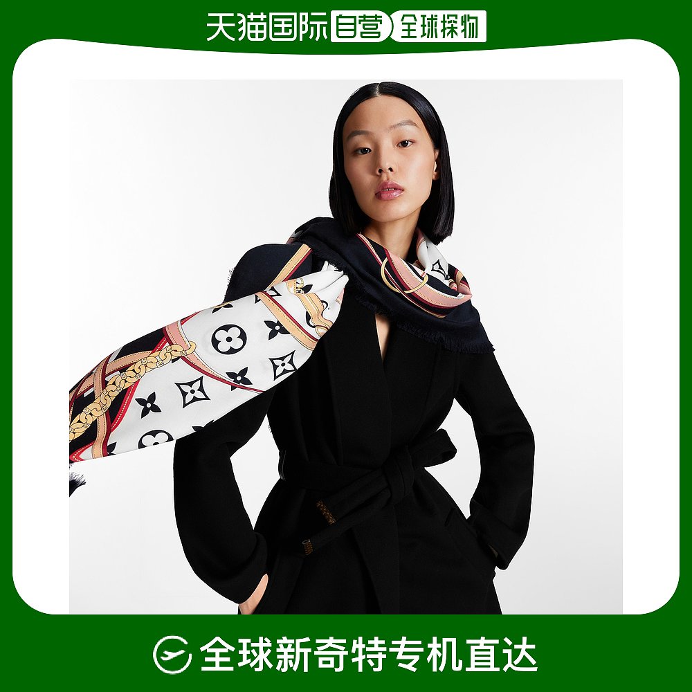 欧洲直邮louis vuitton(路易威登)女士终极字母图案 披肩羊毛