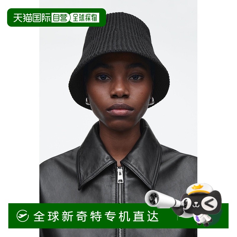 欧洲直邮COS 女士黑色羊毛帽子新款