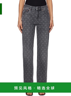 1h可退 香港直邮Marine Serre 女士 灰色 Moon Laser Straight 牛