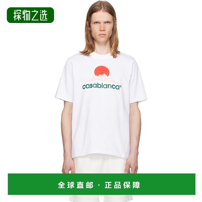 1h可退 香港直邮Casablanca 男士 白色 Montagne T 恤 MPF25JTS00