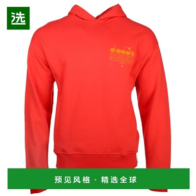 1h可退 【美国直邮】Diadora Manifesto系列红色棉质连帽卫衣 运