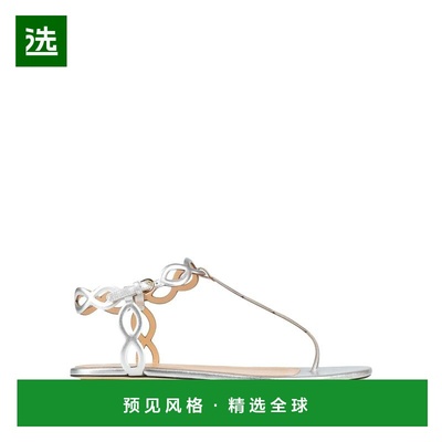 1h可退 香港直邮Sergio Rossi 塞乔·罗西 女士 人字拖 metal金属