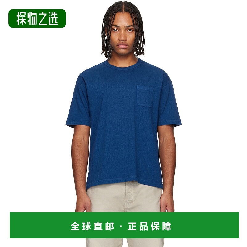 香港直邮Visvim 维斯维木 男士 蓝色 Jumbo T 恤 0125205010011