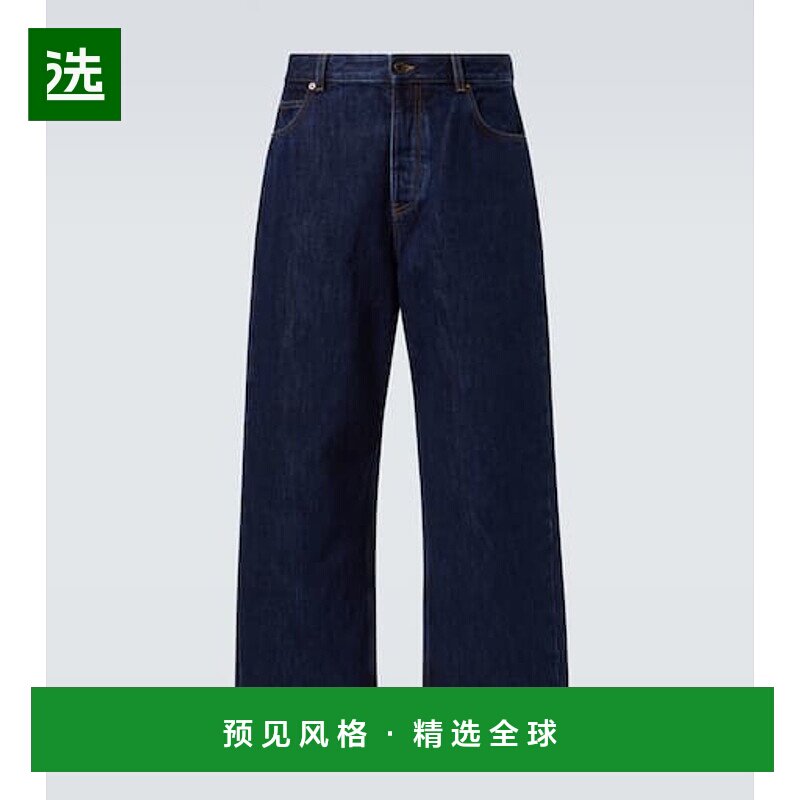 1h可退 香港直邮LOEWE 罗意威 男士 barrel-leg 中腰牛仔裤直筒裤