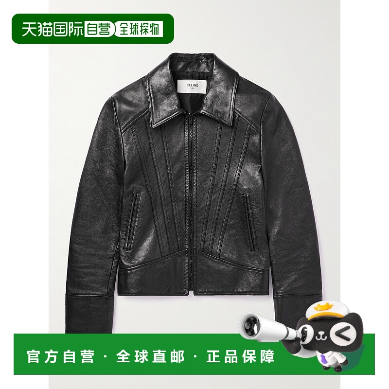 1h可退 香港直邮Celine 思琳 男士 修身拼接皮革夹克 2EG27269L