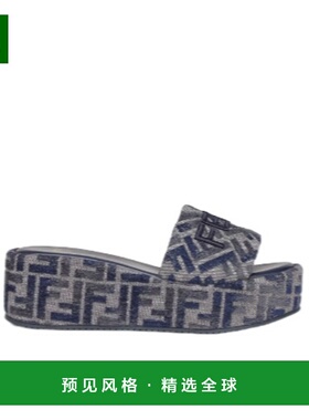 香港直邮Fendi Sunshine FF牛仔布厚底凉拖 8R8515AOSI