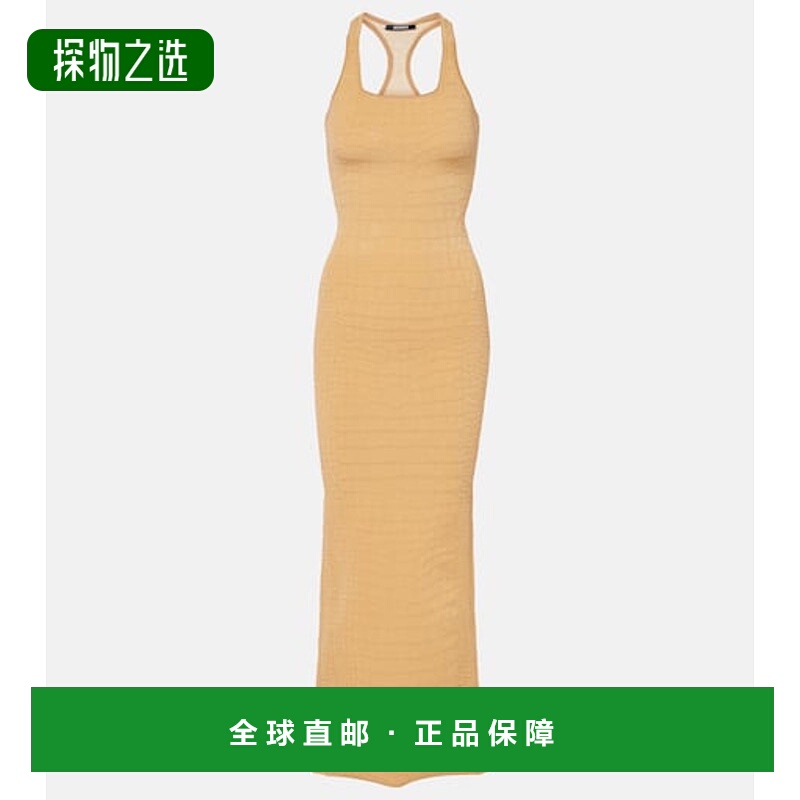 1h可退 香港直邮Jacquemus 女士 Scala 鳄鱼纹长款连衣裙新款