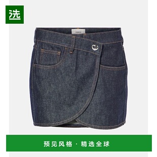1h可退 香港直邮Coperni 女士 不对称牛仔迷你半身裙 blue蓝色 舒