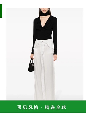 香港直邮BLUMARINE 女士休闲裤 2P104AN0901 AW2023 白色 拼接阔