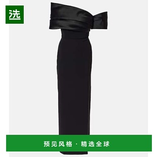 1h可退 香港直邮SOLACE LONDON 女士 Alexis 绸缎边长款连衣裙