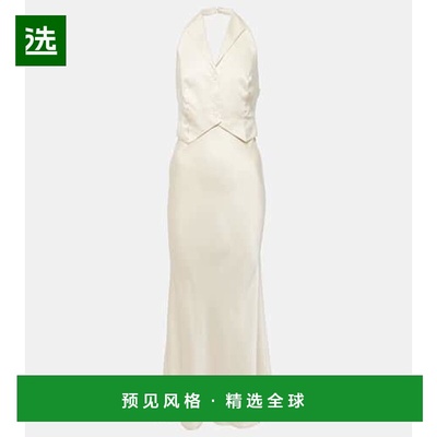 香港直邮RIXO 女士 Bridal Estella 露背真丝中长连衣裙丝绸