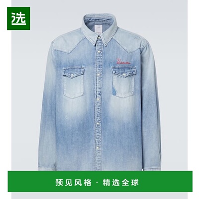 香港直邮Visvim 维斯维木 男士 磨破牛仔布衬衫 blue蓝色 舒适时