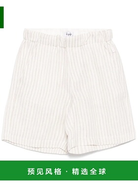 香港直邮Il Gufo 条纹亚麻短裤 P25PB172L1018
