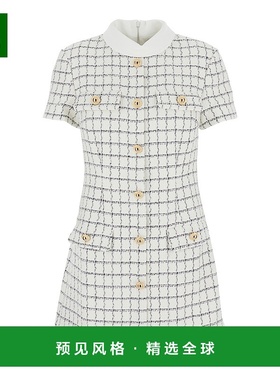 香港直邮Self-Portrait 女士 白色迷你珠宝纽扣全幅格纹图案高科