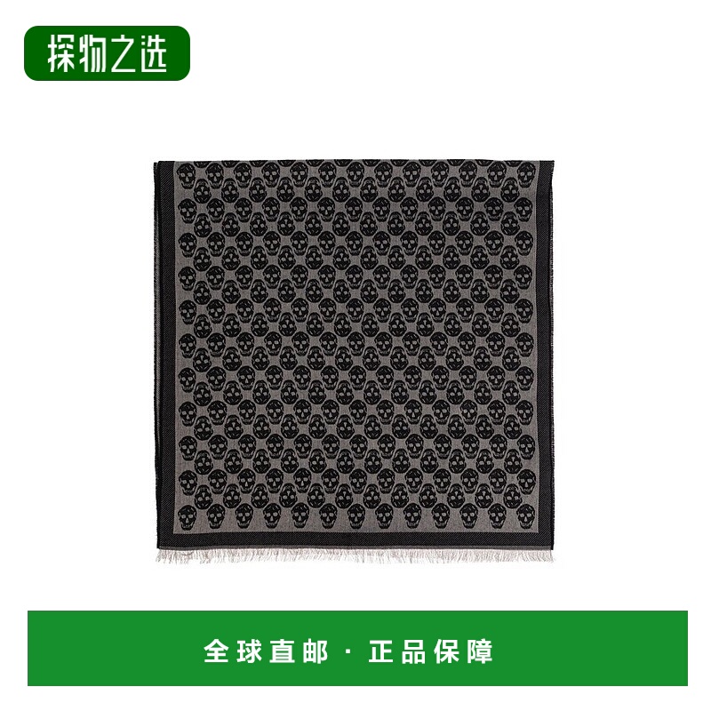 香港直邮mcqueen 亚历山大·麦昆 男士 骷髅头围巾 8353784A82Q