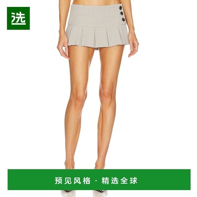 1h可退 香港直邮Danielle Guizio 女士 褶裥超细迷你半身裙 H2330