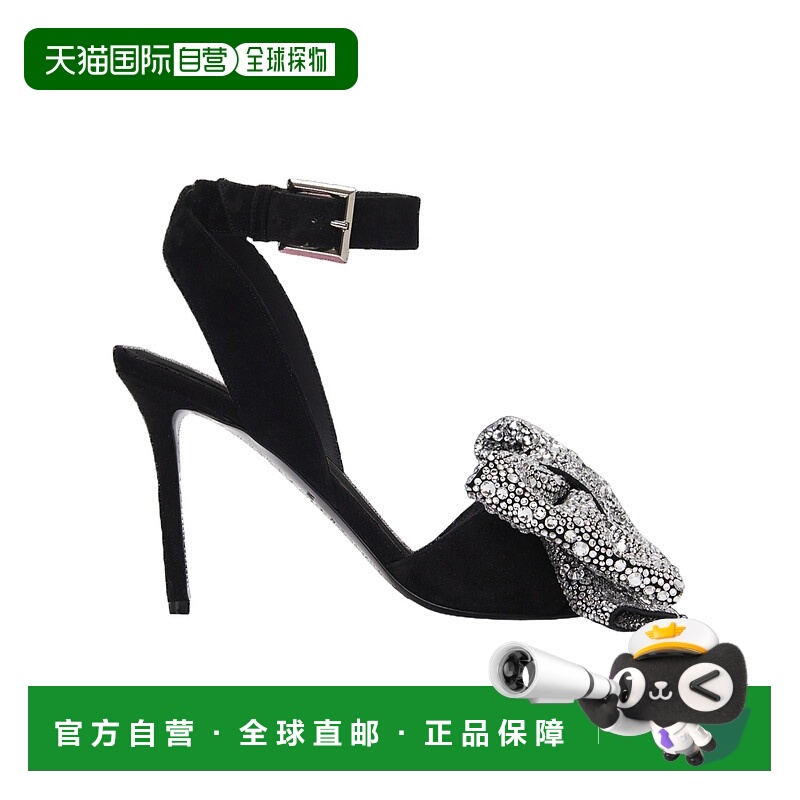 香港直邮Balmain 饰有水钻蝴蝶结高跟凉鞋 EN1UH078LVHS