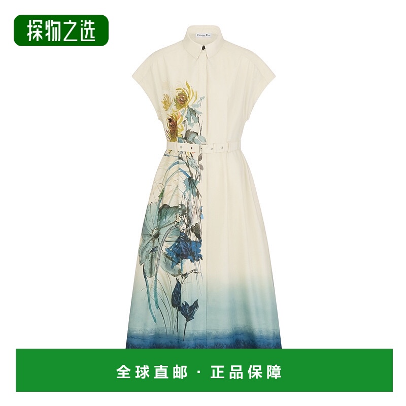 香港直邮Dior 翻领连衣裙 547D83A3A63迪奥真丝