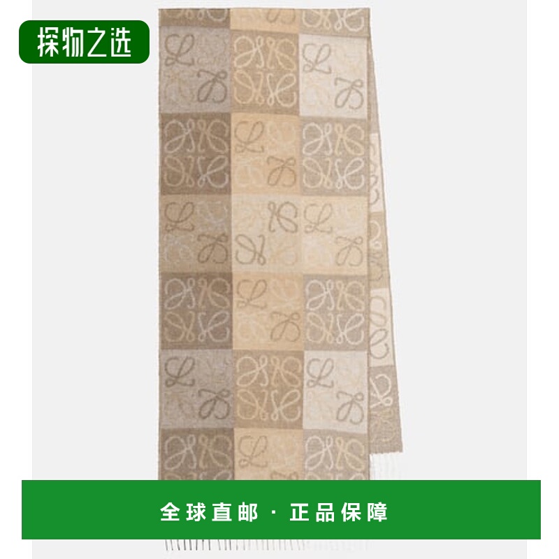 香港直邮LOEWE 罗意威 女士 Anagram 羊毛羊绒围巾