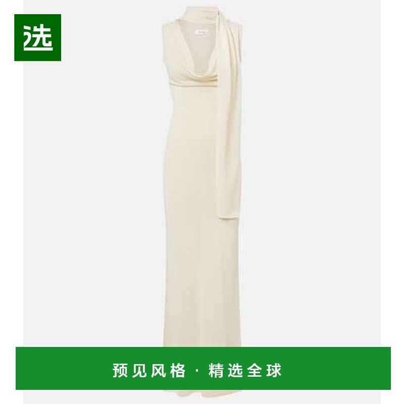 1h可退 香港直邮AYA MUSE 女士 围巾领垂褶长款连衣裙 white白色,女装/女士精品,连衣裙,淘宝优惠券,粉丝福利购,淘宝优惠卷