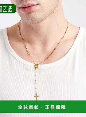香港直邮ASOS 男士 设计防水不锈钢串珠项链(金色)