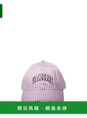 香港直邮GANNI 女士帽子 B302003805C SS2026 紫色 印花棒球帽