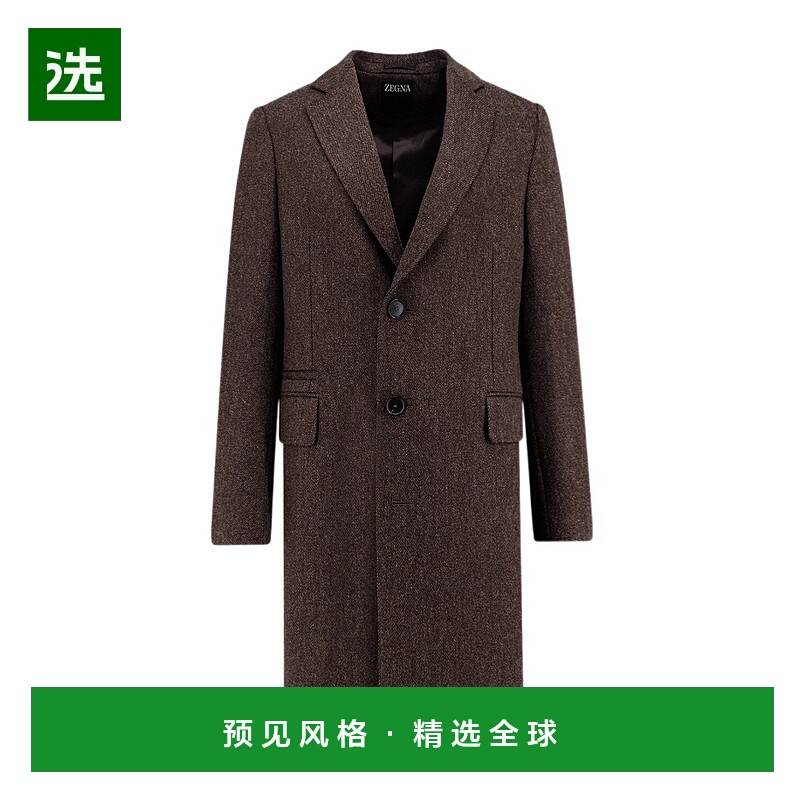 香港直邮Zegna 单排扣羊毛大衣 297702A24DG2G0杰尼亚