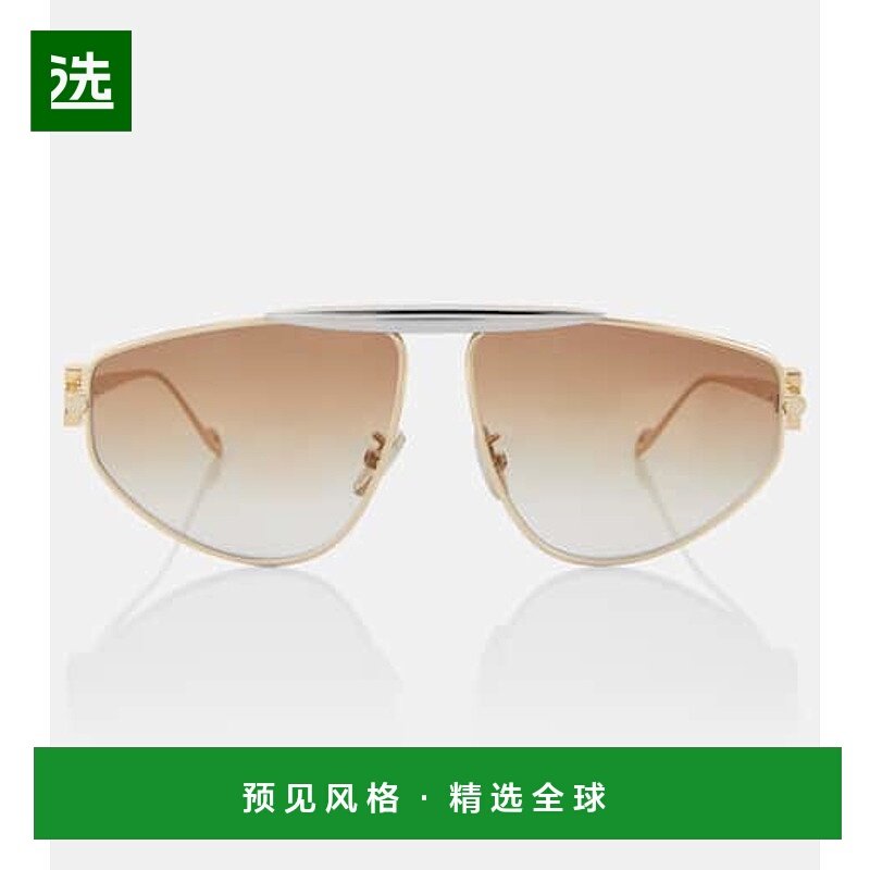 1h可退 香港直邮LOEWE 罗意威 女士 飞行员太阳眼镜 metal金属色