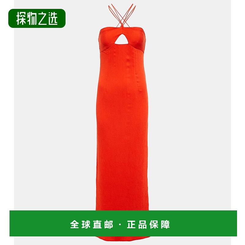 香港直邮Staud 女士 Gianna 挂脖长款连衣裙 001405
