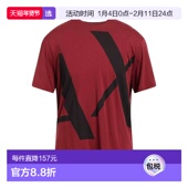 香港直邮Armani red红色 Exchange 1h可退 男士 T恤 舒适时尚