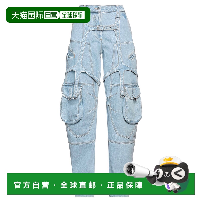 1h可退 香港直邮Off-white 女士 牛仔长裤 blue蓝色 舒适时尚