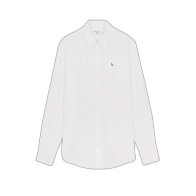 欧洲直邮MAISONKITSUNE男士白色纯棉饰有狐狸头刺绣贴片长袖