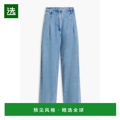 1h可退 香港直邮rag bone 瑞格布恩 女士 Abigale 褶裥高腰阔腿牛