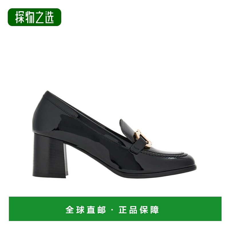 香港直邮Salvatore Ferragamo Gancini 装饰高跟乐福鞋 01H369
