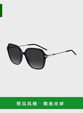 欧洲直邮HUGO BOSS雨果BOSS BLACK 带金属镜腿黑色醋酸纤维太