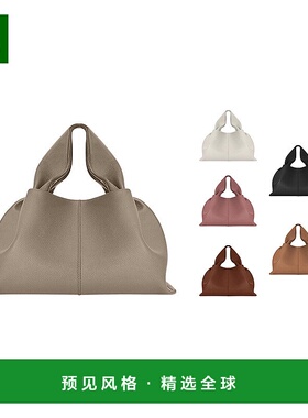 欧洲直邮Polene女士手提包单肩包Numéro Neuf灰色荔枝纹小牛