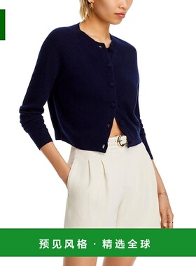 1h可退 【美国直邮】AQUA 圆领羊绒开衫 独家款式 女装毛衣 47455