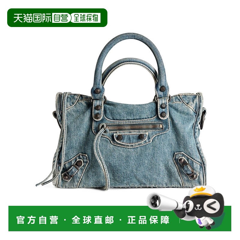 香港直邮Balenciaga Le City 小号洗水牛仔布单肩包 8114422AB1S