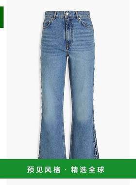 1h可退 香港直邮Maje 女士 剪口高腰直筒牛仔裤 MFPJE00528BELU