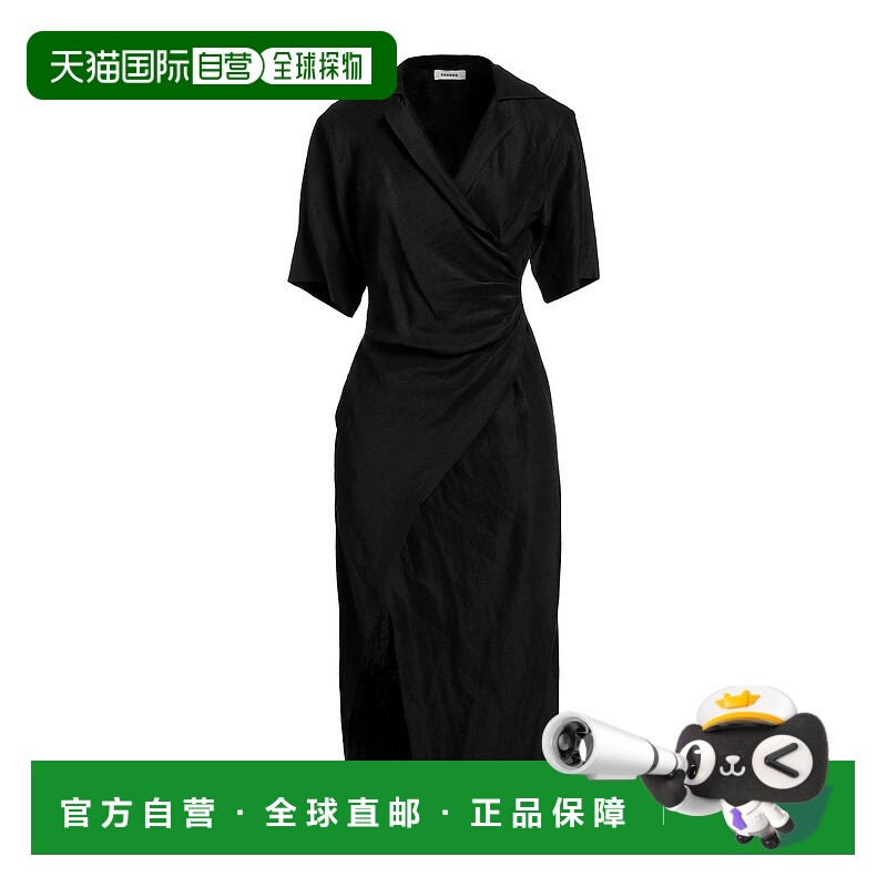 1h可退 香港直邮Sandro 女士 中长连衣裙 black黑色 舒适时尚