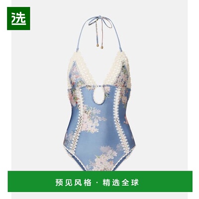 1h可退 香港直邮ZIMMERMANN 女士 Cascadian 钩花锁孔剪口泳衣