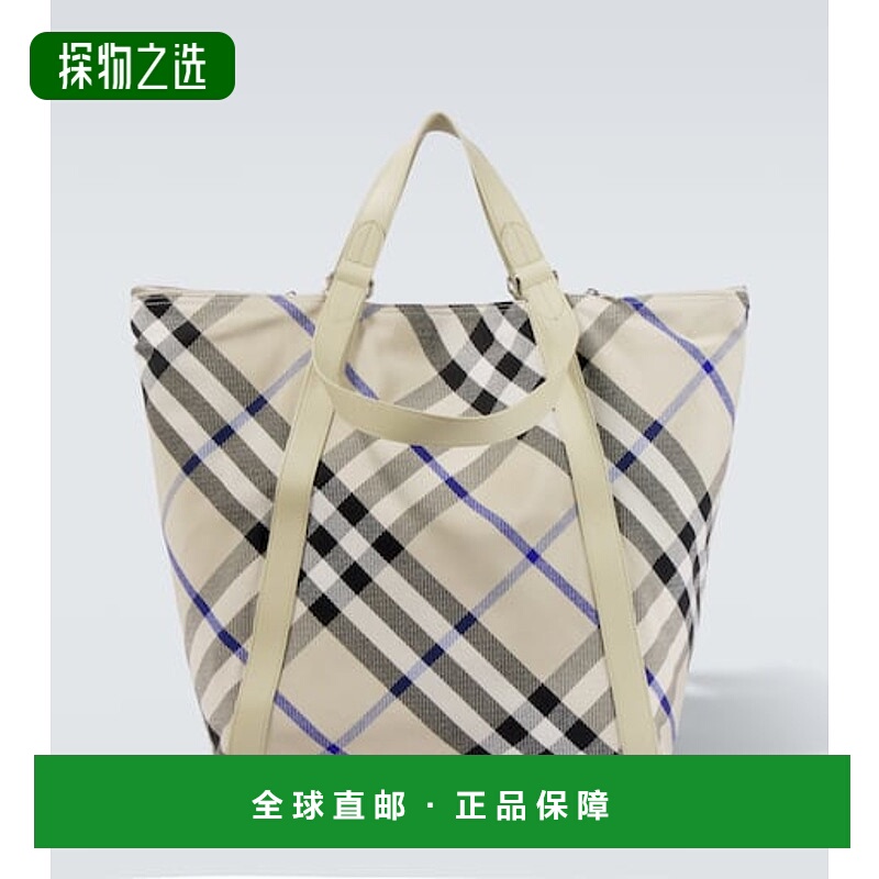 1h可退 香港直邮Burberry 巴宝莉 男士 格纹大号提花手提包博柏利