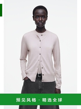 欧洲直邮COS 女士淡紫色羊绒开衫新款